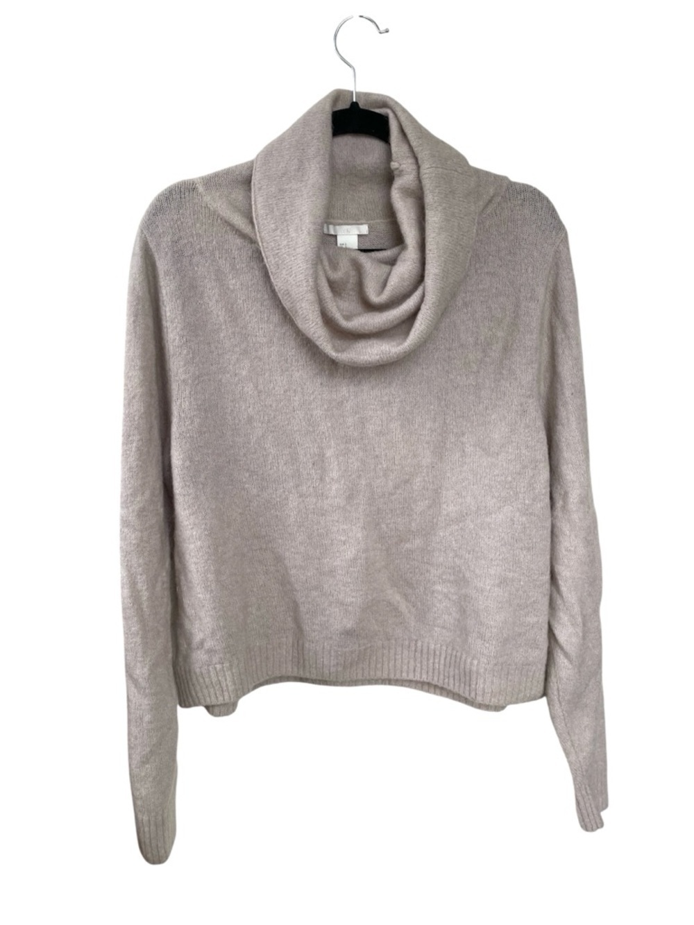 H&M Women's Wool Mohair Cropped Cowl Neck Sweater Blush Mauve S - Picture 4 of 10